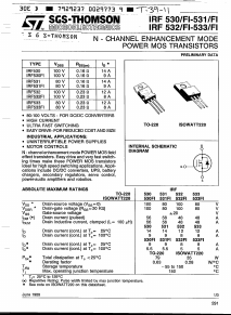 IRF531F1 Datasheet PDF STMicroelectronics