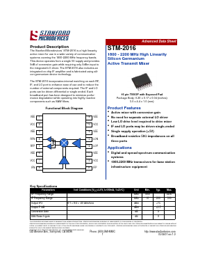 STM-2016 Datasheet PDF Stanford Microdevices