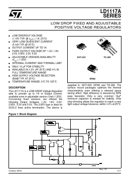 LD1117ADT18TR Datasheet PDF STMicroelectronics