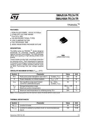 SMAJ26A-TR Datasheet PDF STMicroelectronics