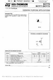 BCY72 Datasheet PDF STMicroelectronics