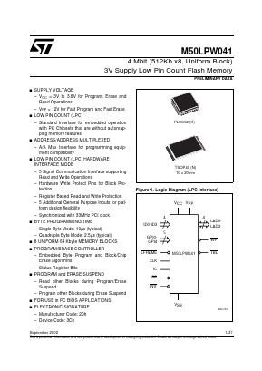 M50LPW041K1T Datasheet PDF STMicroelectronics