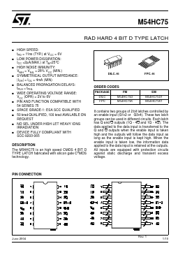 M54HC75K Datasheet PDF STMicroelectronics