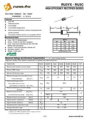 RU3YX Datasheet PDF SUNMATE electronic Co., LTD