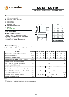SS12 Datasheet PDF SUNMATE electronic Co., LTD
