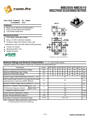 MB3510 Datasheet PDF SUNMATE electronic Co., LTD