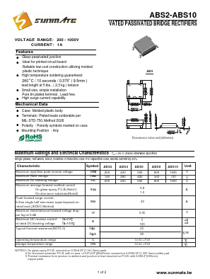 ABS10 Datasheet PDF SUNMATE electronic Co., LTD