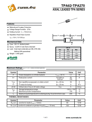 TPA270 Datasheet PDF SUNMATE electronic Co., LTD