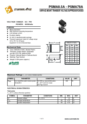 PSMA51A Datasheet PDF SUNMATE electronic Co., LTD