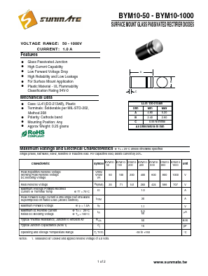 BYM10-100 Datasheet PDF SUNMATE electronic Co., LTD