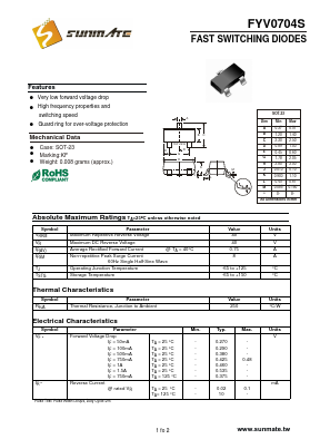 FYV0704S Datasheet PDF SUNMATE electronic Co., LTD
