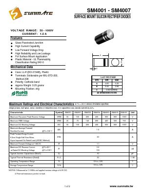 SM4006 Datasheet PDF SUNMATE electronic Co., LTD