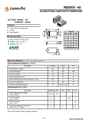 RB500V-40 Datasheet PDF SUNMATE electronic Co., LTD