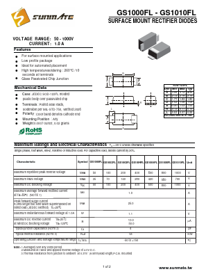 GS1010FL Datasheet PDF SUNMATE electronic Co., LTD