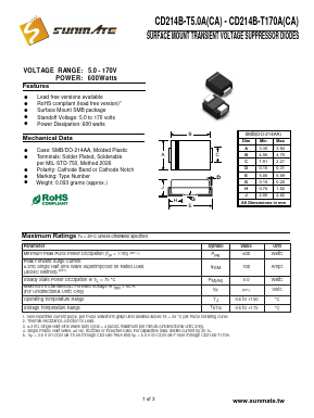 CD214B-T12A Datasheet PDF SUNMATE electronic Co., LTD