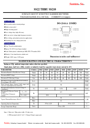 SS210 Datasheet PDF Suntan Capacitors
