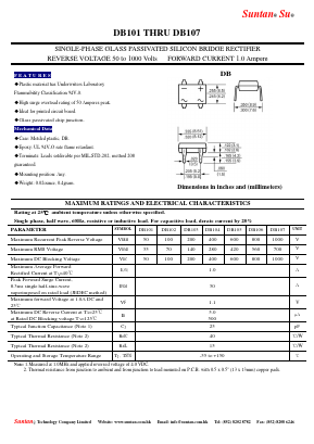 DB102 Datasheet PDF Suntan Capacitors