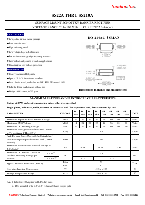 SS22A Datasheet PDF Suntan Capacitors