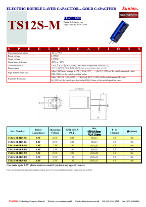 TS12S-M Datasheet PDF Suntan Capacitors