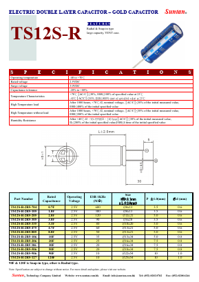 TS12S-R Datasheet PDF Suntan Capacitors