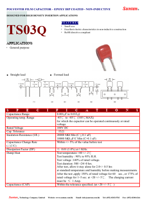 TS03Q Datasheet PDF Suntan Capacitors