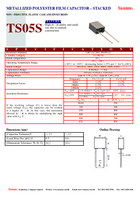 TS05S Datasheet PDF Suntan Capacitors