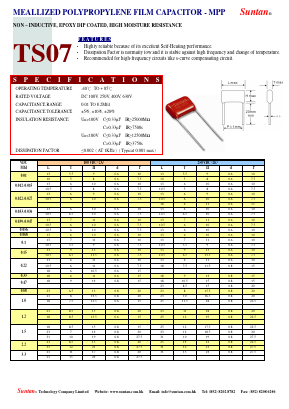 TS07 Datasheet PDF Suntan Capacitors