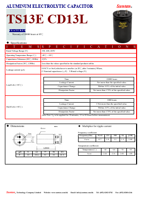TS13EF-CD13L Datasheet PDF Suntan Capacitors
