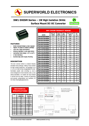 SW124S12EHISMF Datasheet PDF Superworld Electronics