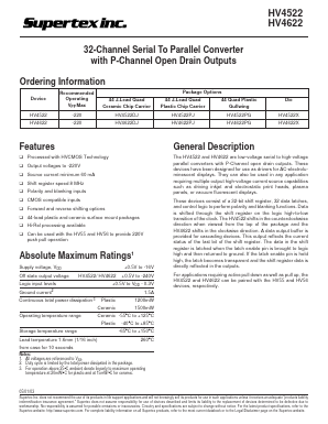 HV4522PG Datasheet PDF Supertex Inc