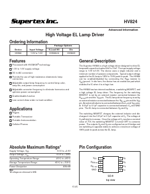 HV824 Datasheet PDF Supertex Inc