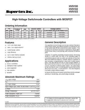 HV9102 Datasheet PDF Supertex Inc
