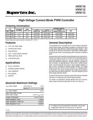 HV9112PJ Datasheet PDF Supertex Inc