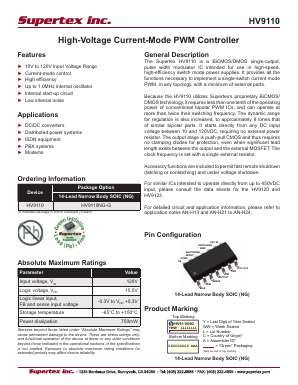 HV9110NG-G Datasheet PDF Supertex Inc