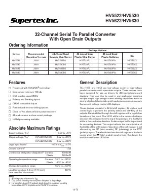 HV5522PJ Datasheet PDF Supertex Inc