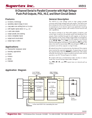 HV513WG Datasheet PDF Supertex Inc