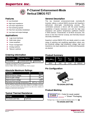 TP2435 Datasheet PDF Supertex Inc