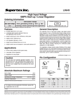 LR645N5 Datasheet PDF Supertex Inc