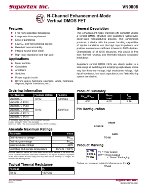 VN0808L-GP005 Datasheet PDF Supertex Inc