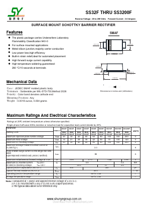 SS32F Datasheet PDF Changzhou Shunye Electronics Co.,Ltd.