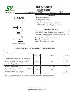 1N4745A Datasheet PDF Changzhou Shunye Electronics Co.,Ltd.