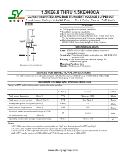 1.5KE16 Datasheet PDF Changzhou Shunye Electronics Co.,Ltd.