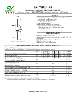 1A1 Datasheet PDF Changzhou Shunye Electronics Co.,Ltd.
