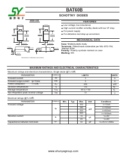 BAT60B Datasheet PDF Changzhou Shunye Electronics Co.,Ltd.