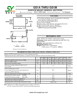 GS1A Datasheet PDF Changzhou Shunye Electronics Co.,Ltd.