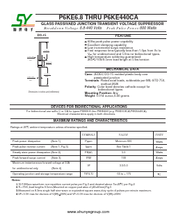 P6KE16 Datasheet PDF Changzhou Shunye Electronics Co.,Ltd.