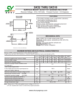 SK510 Datasheet PDF Changzhou Shunye Electronics Co.,Ltd.