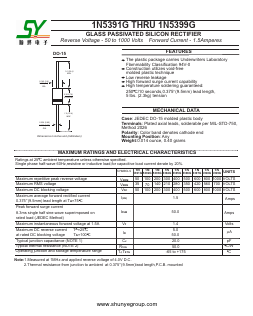 1N5392G Datasheet PDF Changzhou Shunye Electronics Co.,Ltd.