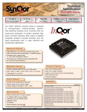 IQ18-HPC Datasheet PDF SynQor Worldwide Headquarters