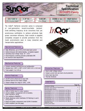 IQ70400HPC06NRS Datasheet PDF SynQor Worldwide Headquarters